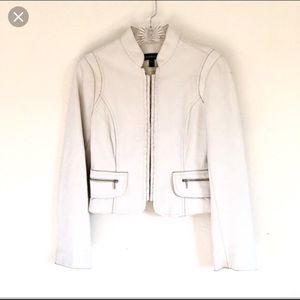 BEBE White Leather Jacket